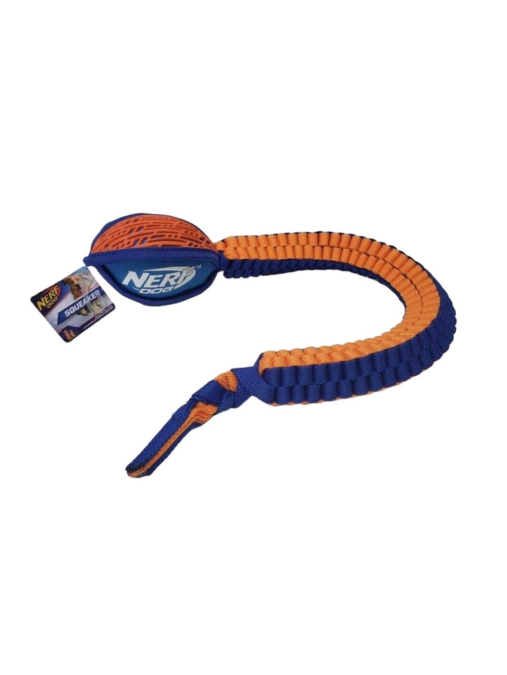 Nerf Thermoplastic Rubber Nylon Force Grip Vortex Chain Tug for Dogs, Medium